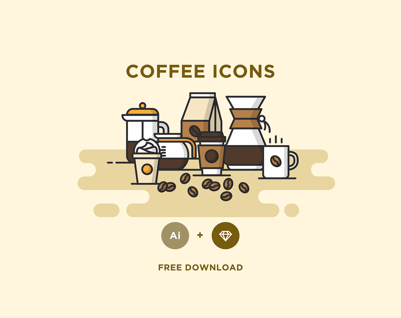 free icons free download Icon flat Coffee free icon Cocoa glass drink