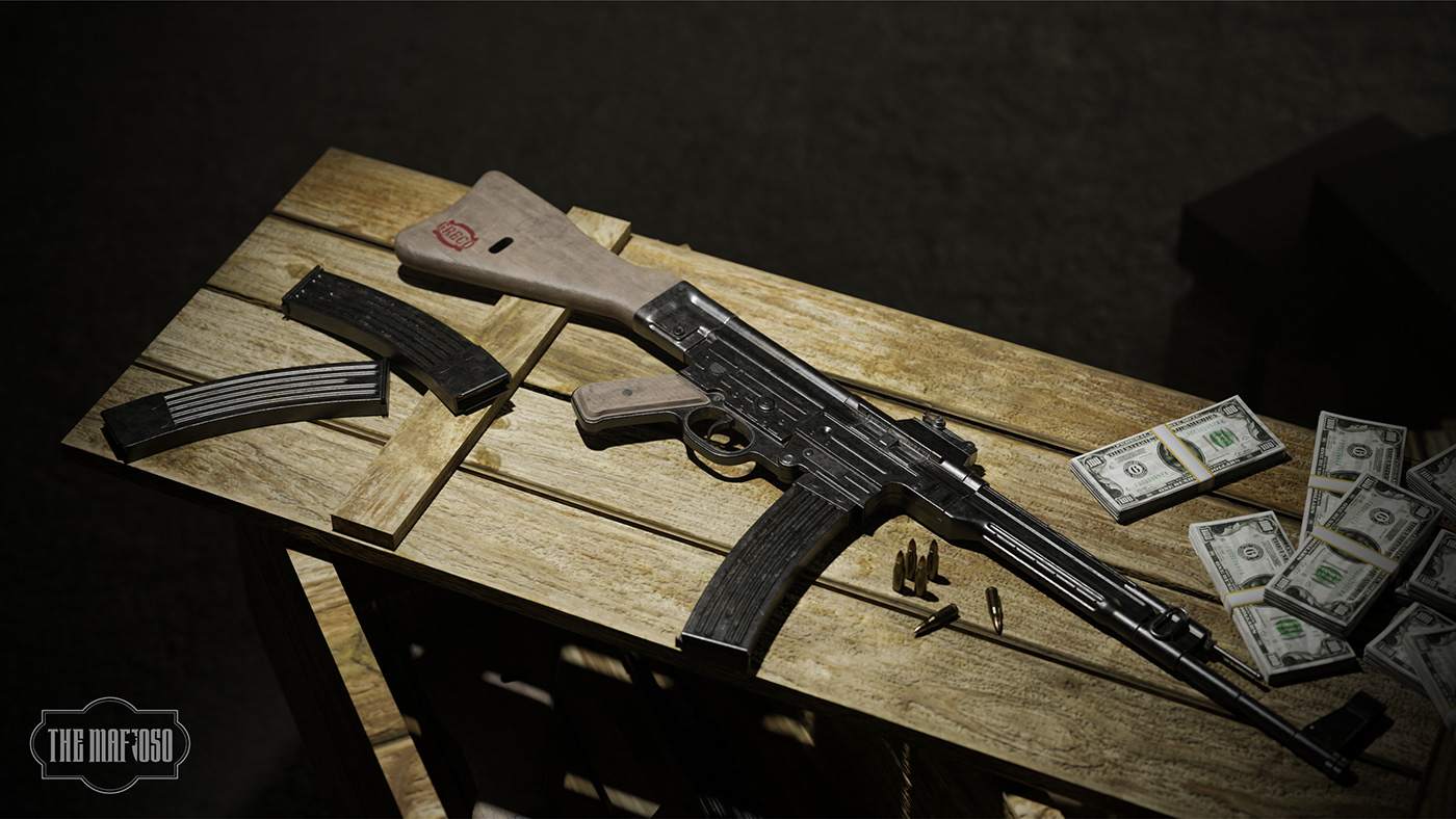 3D 3d modeling assault rifle asset Game Art game design  Gun STG 44 videogame Weapon