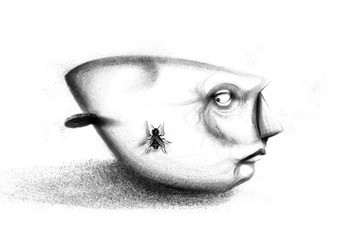 organic heads gray black Fly concerns coal new Illustrator deformation