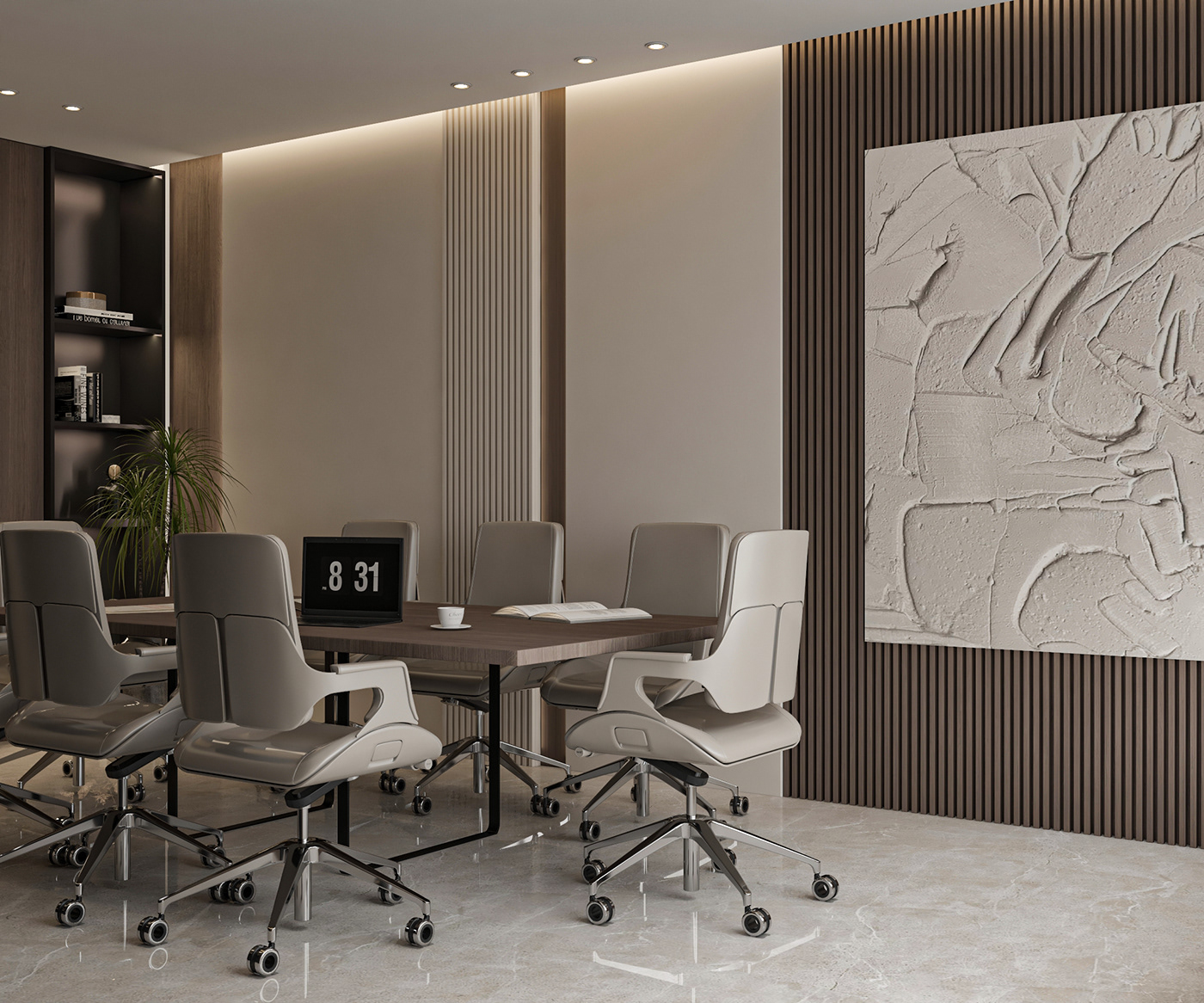 3dvisualization business company conference library luxurious meeting modern Office Render