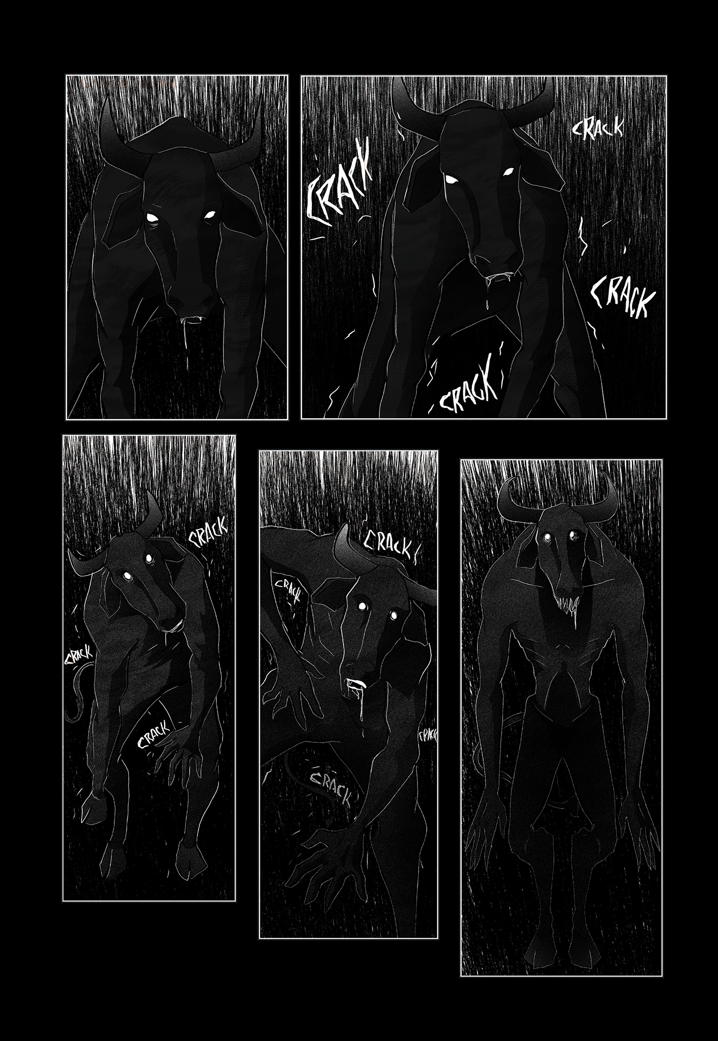 black and white hq comic Horror Art creepy horror comic art boi da cara preta shortcomic
