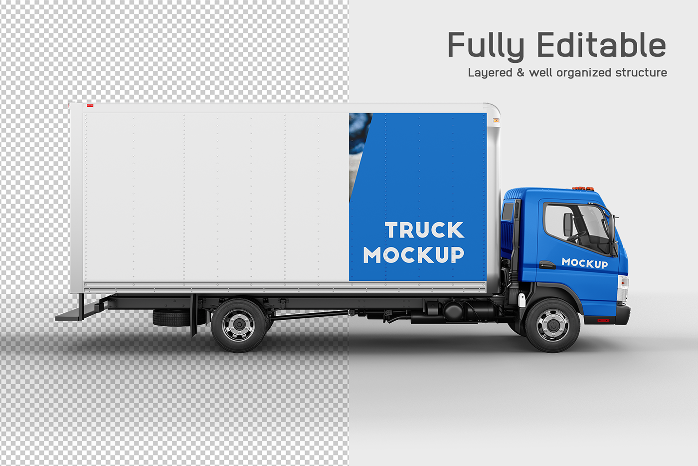 advertising mockup banner company identity delivery truck mockup mitsubishi fuso presentation template spedition &logistics vehicle branding wrapping mockup wraps & stickers