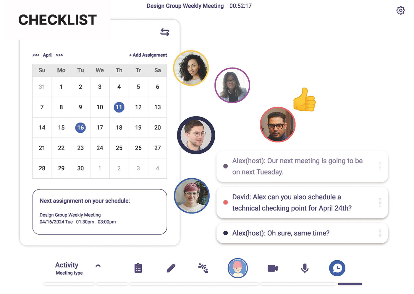 interaction UI Figma user interface Experience virtual online meeting