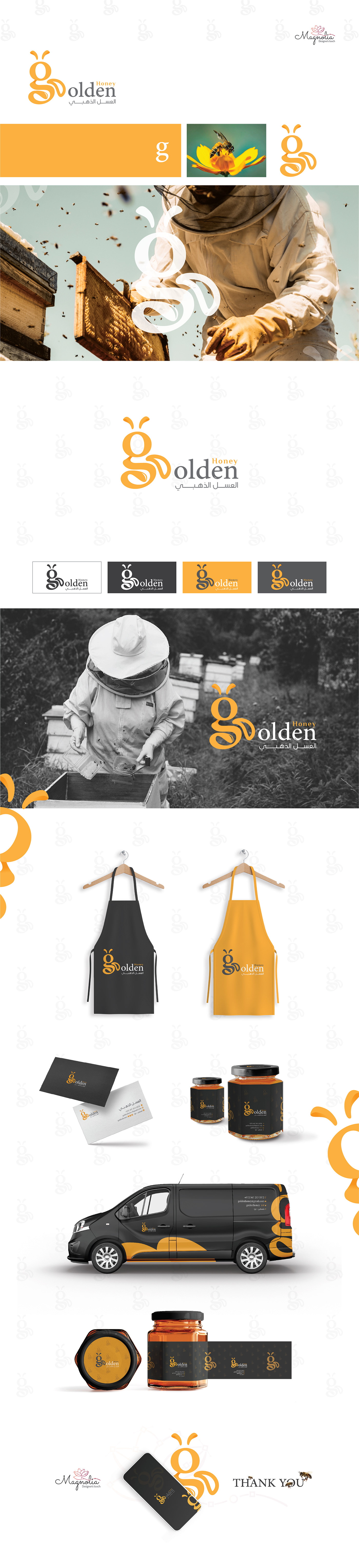 bee brand identity golden honey honey logo Logo Design Packaging