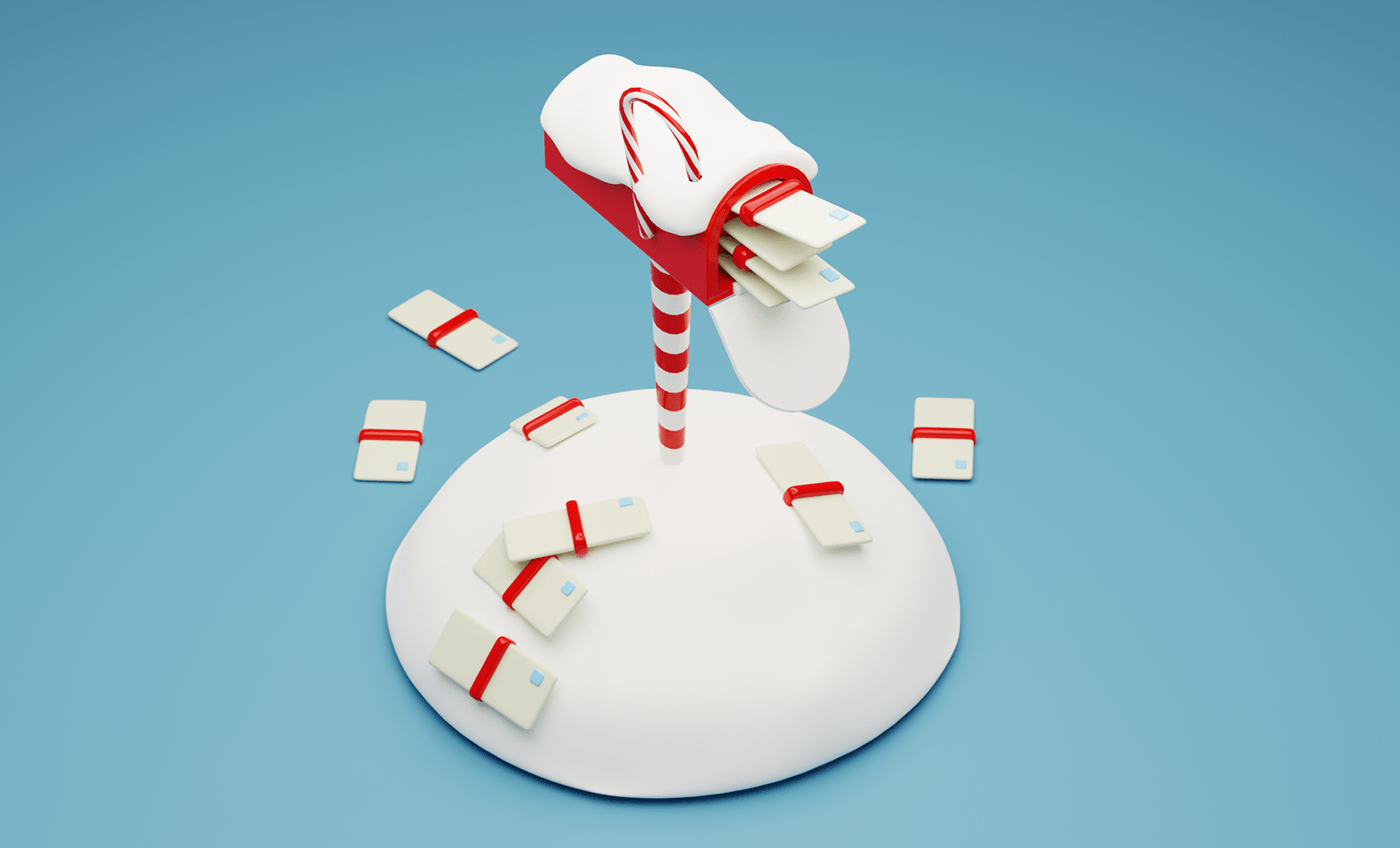 3D blender ILLUSTRATION  Christmas mailbox Digital Art  artwork concept art cartoon
