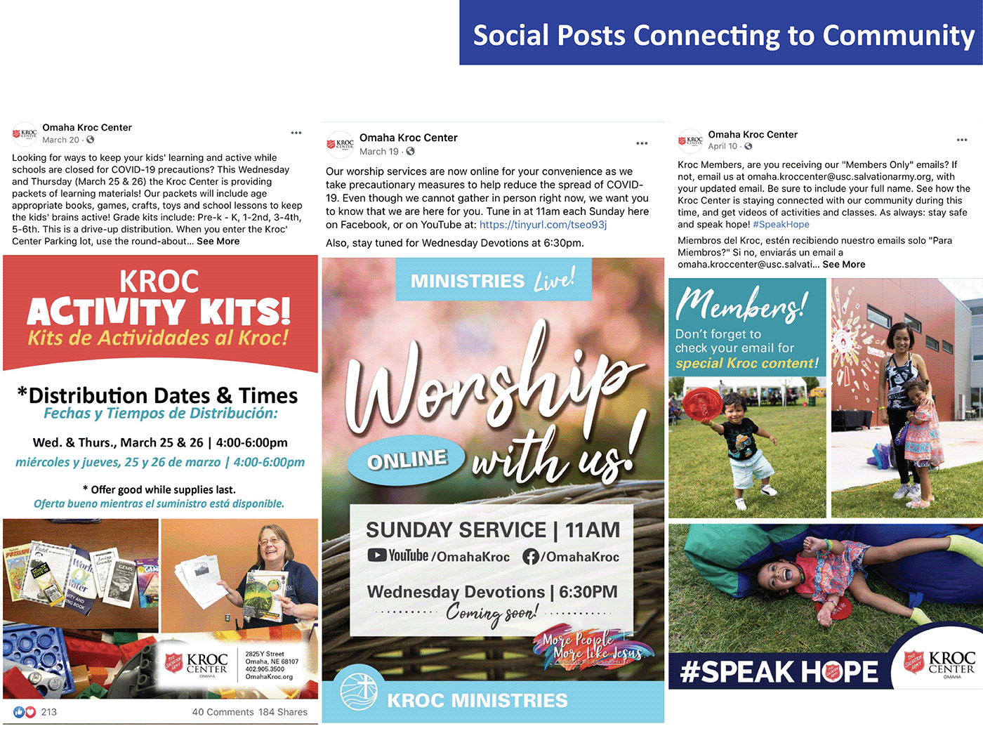 community connections COVID-19 Events hope light non-profit service The Salvation Army theme branding
