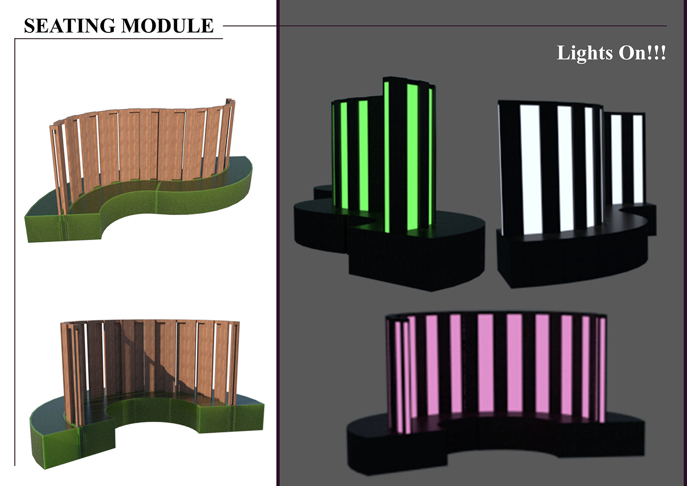 design seat furniture wood Render 3D modern architecture