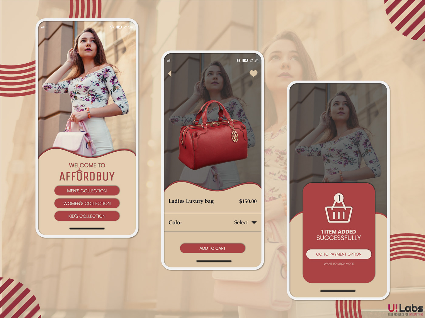 clean interaction luxury red Mobile app Mobile UI online shop ui rebound shot UI UI/UX