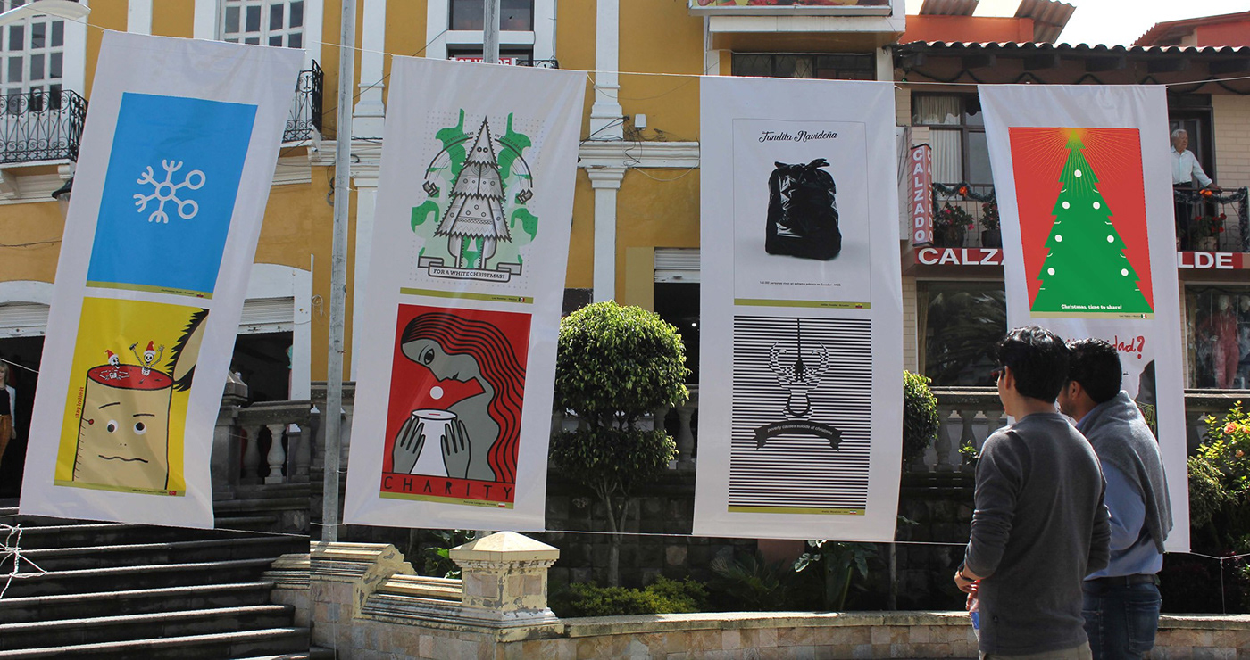 dignavidad Exhibition  xmas TimeSharing poster design Francesco Mazzenga ragazzofortunato Ecuador babbo natale