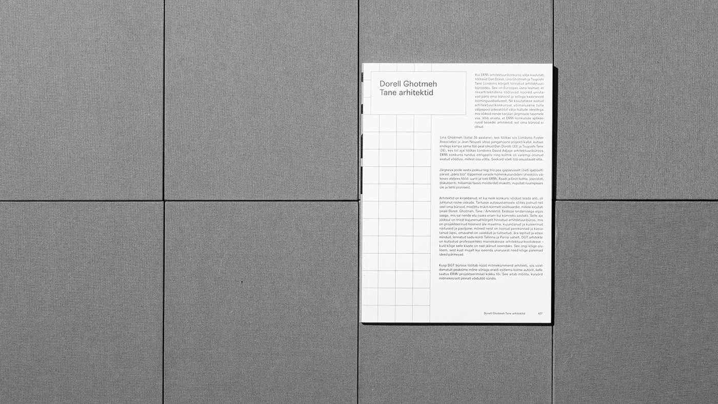 architecture national museum book Layout grid 3d printing Estonia eRM