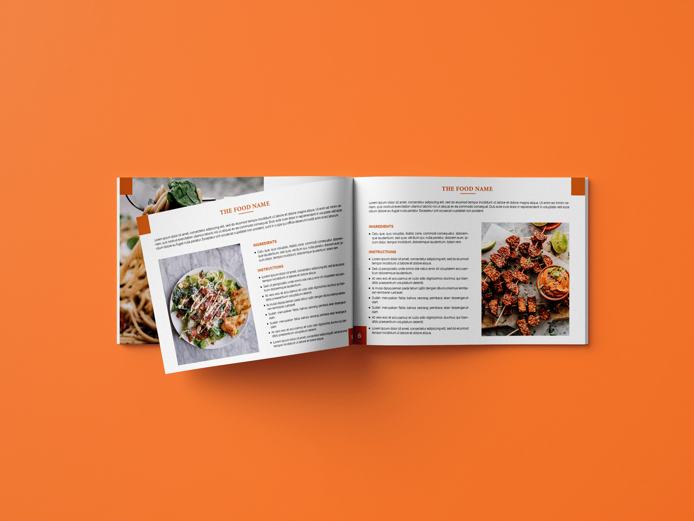 bi-fold brochure brochure design chef Cook Book Food  food brochure graphic design  print design  recipe recipe book