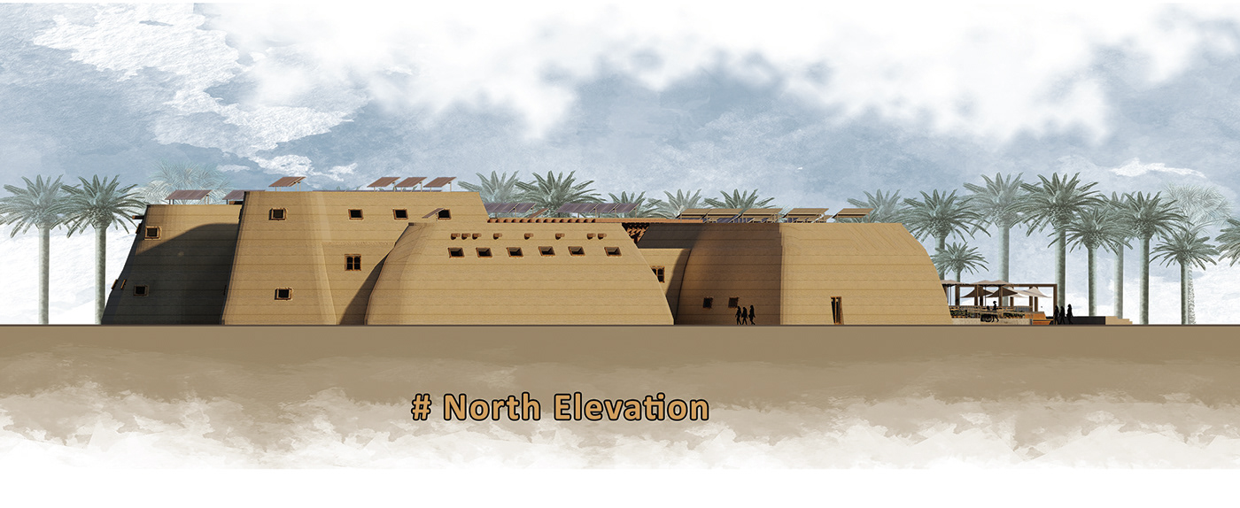 graduation project architecture museum siwa Biophilic Design concept Render historical historical museum Siwa Oasis