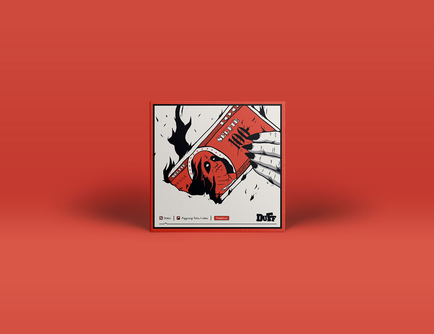 punk rock red black Lyric video poster CD cover Mockup video clip