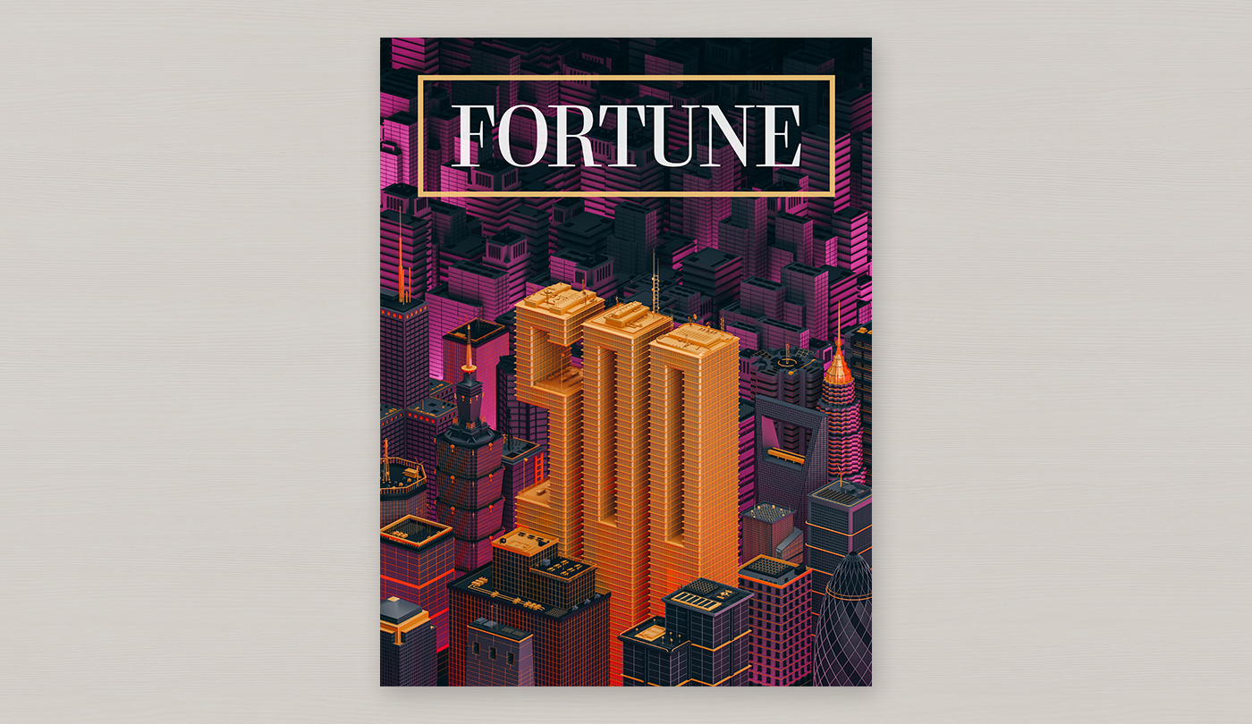 fortune magazine 3D gold building city luxury molistudio print