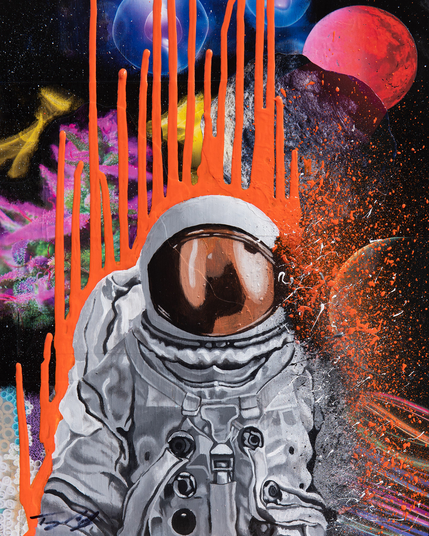 painting   artwork art collage Space  astronaut alien Scifi fantasy