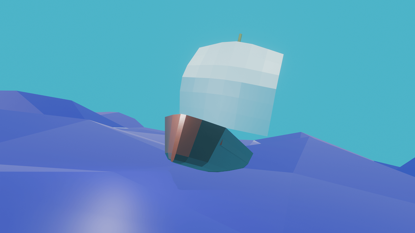ship lowpoly 3D blender