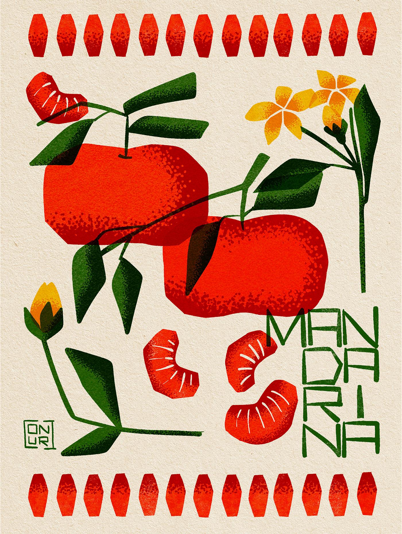 fruits kaki poster strawberry minimal vintage Retro typography   Poster Design mandarin