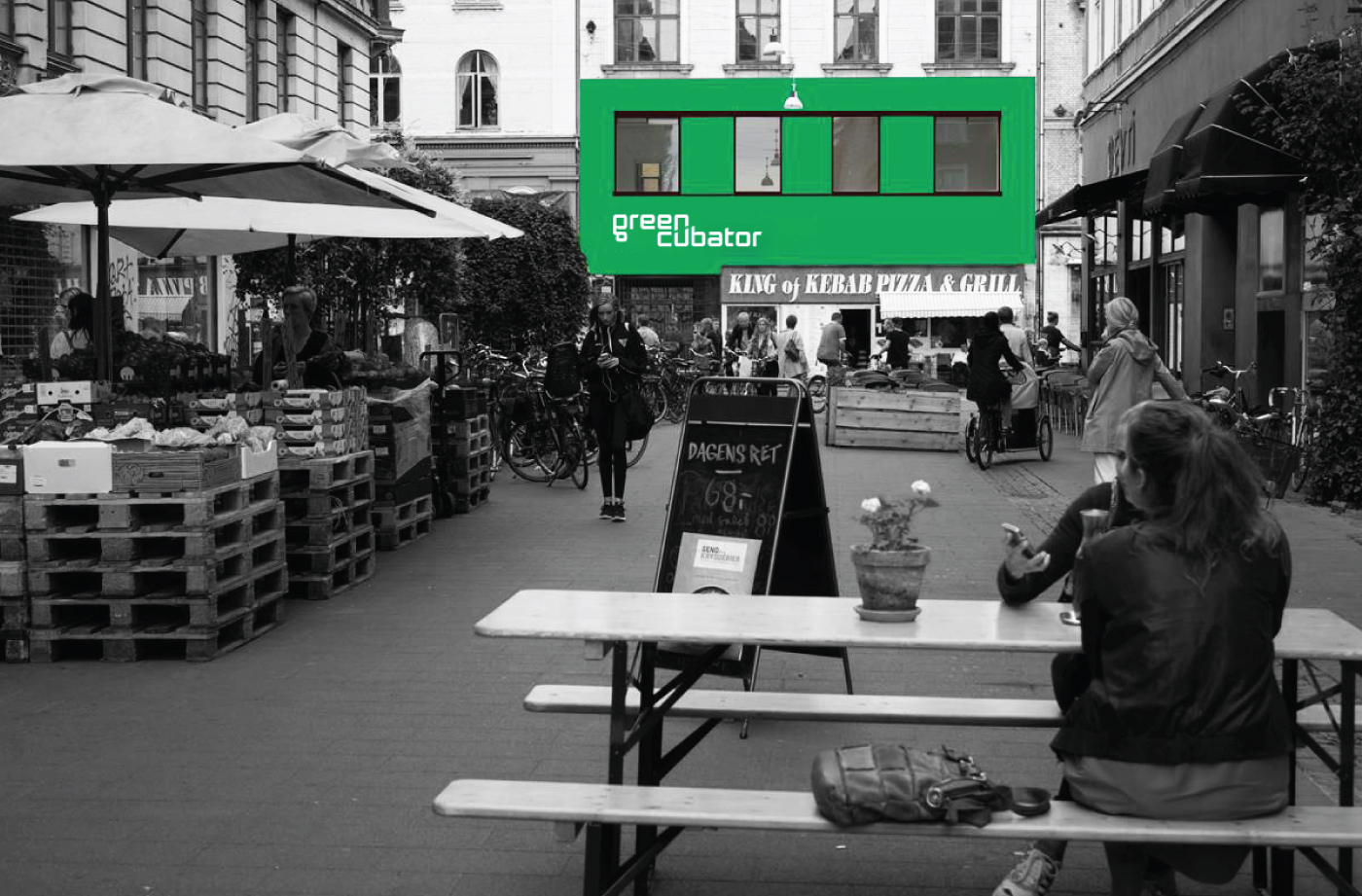 visual identity green cubator design copenhagen denmark graphic workplace Startup logo brand