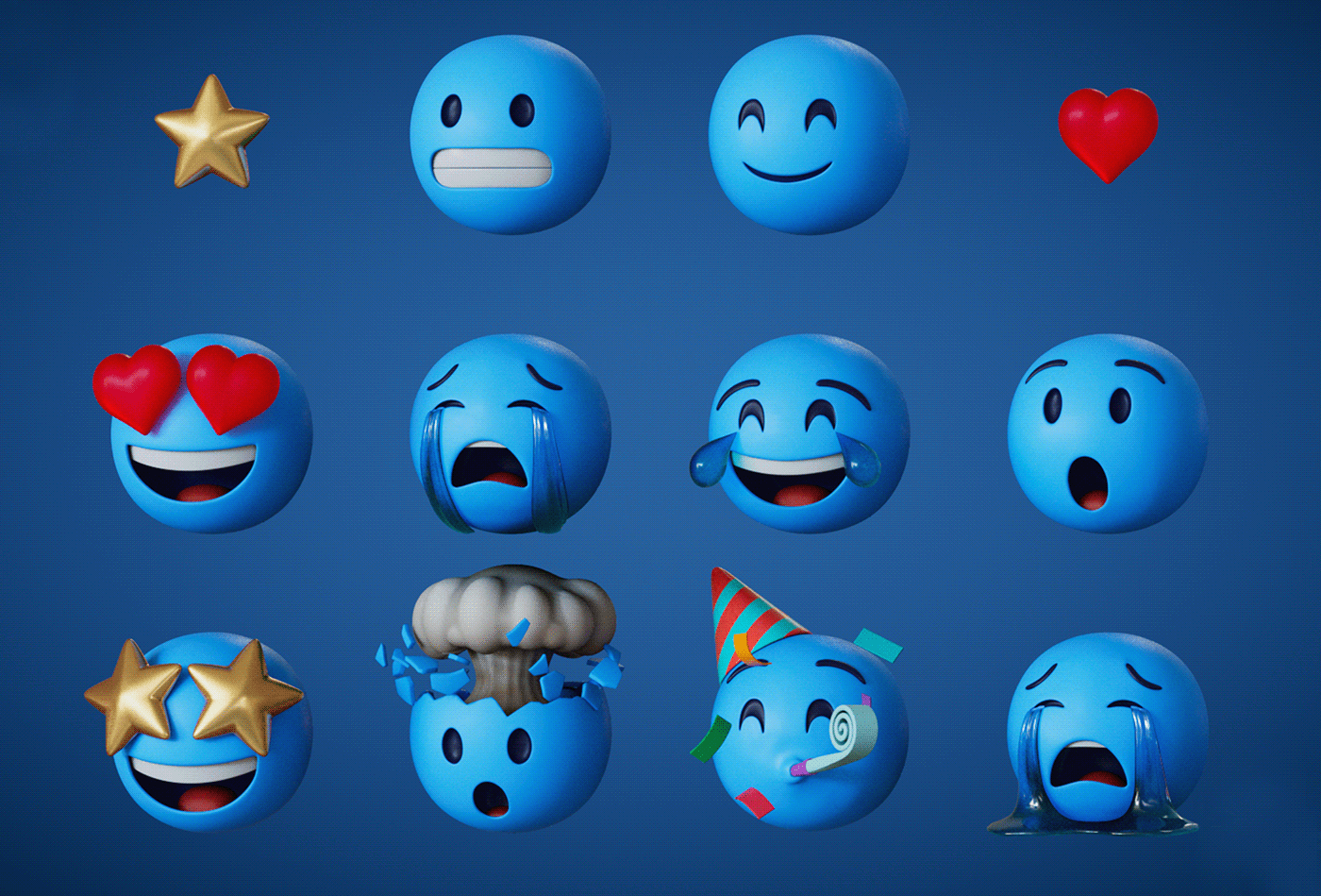 blue Emoji emotions Entertainment funny happy smile Streaming Telecom tv