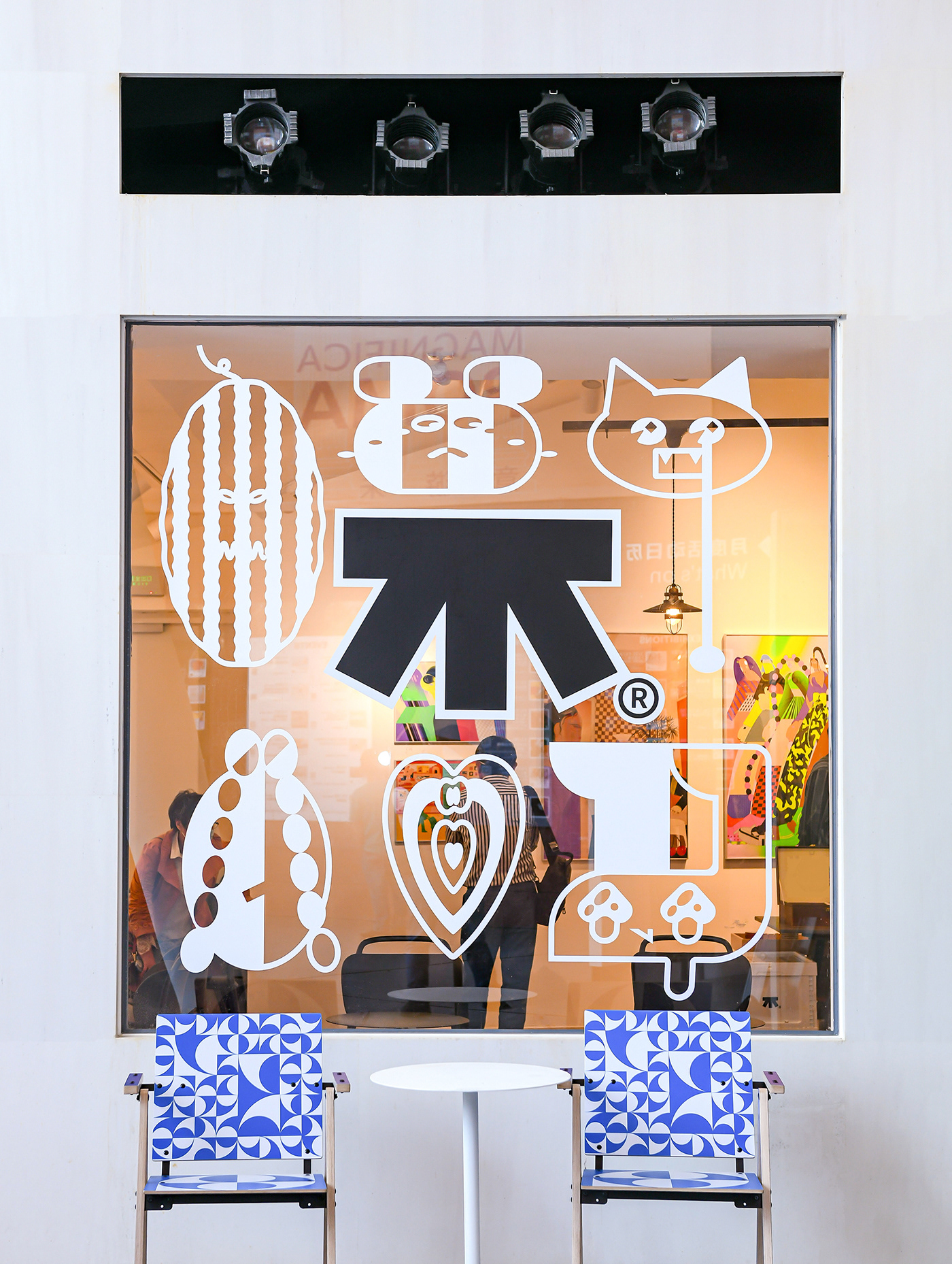 Character design  coffee shop exhibiton design Illustraion mug design vector Window Display