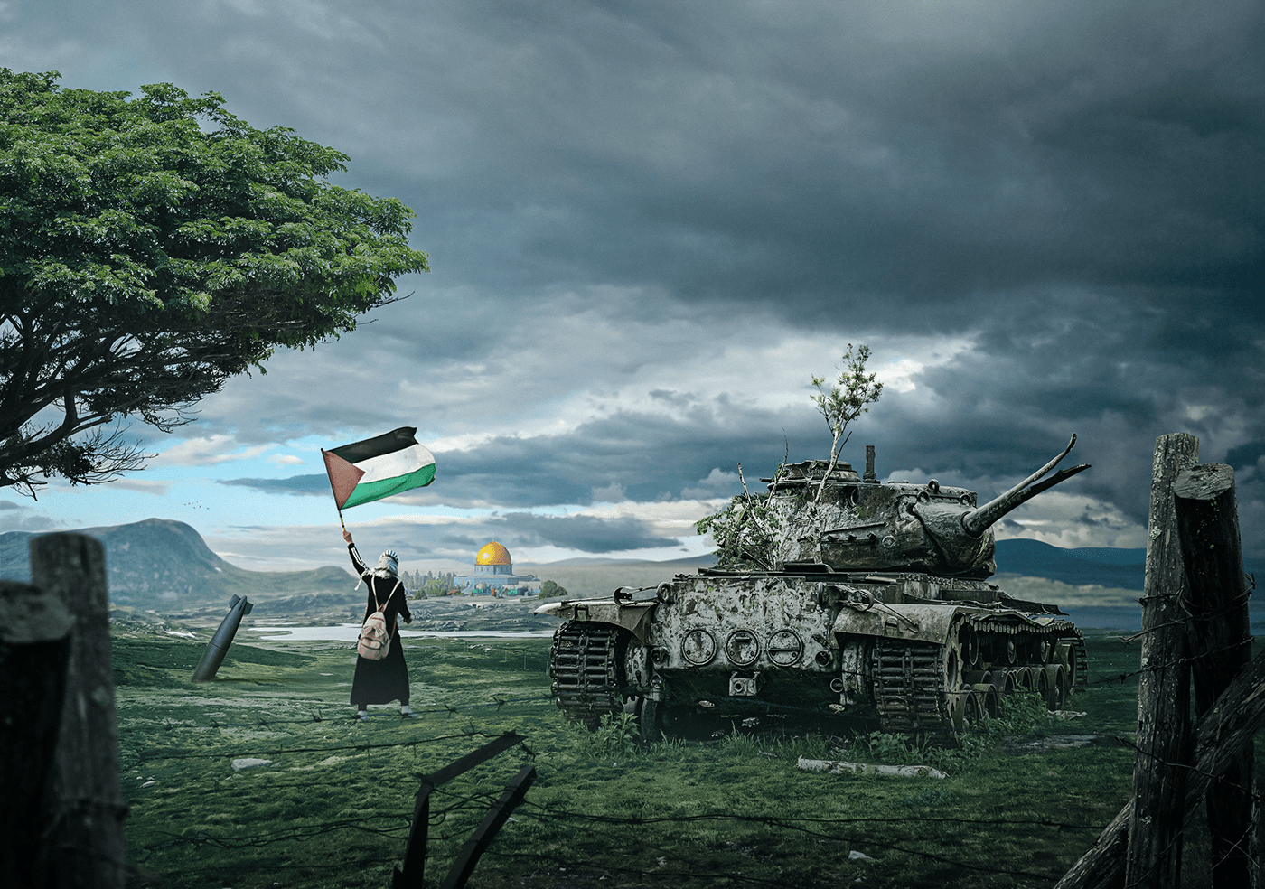 art artwork Digital Art  digital painting egypt ILLUSTRATION  mixed media palestine War 3D