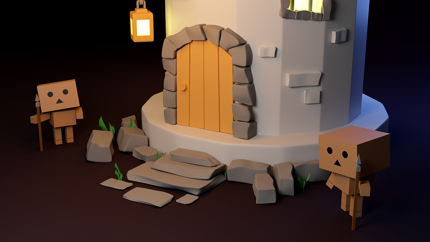 Castle Character danbo fantasy Low Poly lowpoly medieval tower
