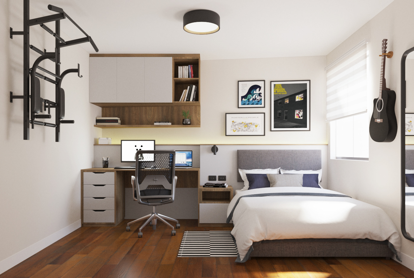home office furniture interior design  3D Dormitorio bedroom visualization architecture