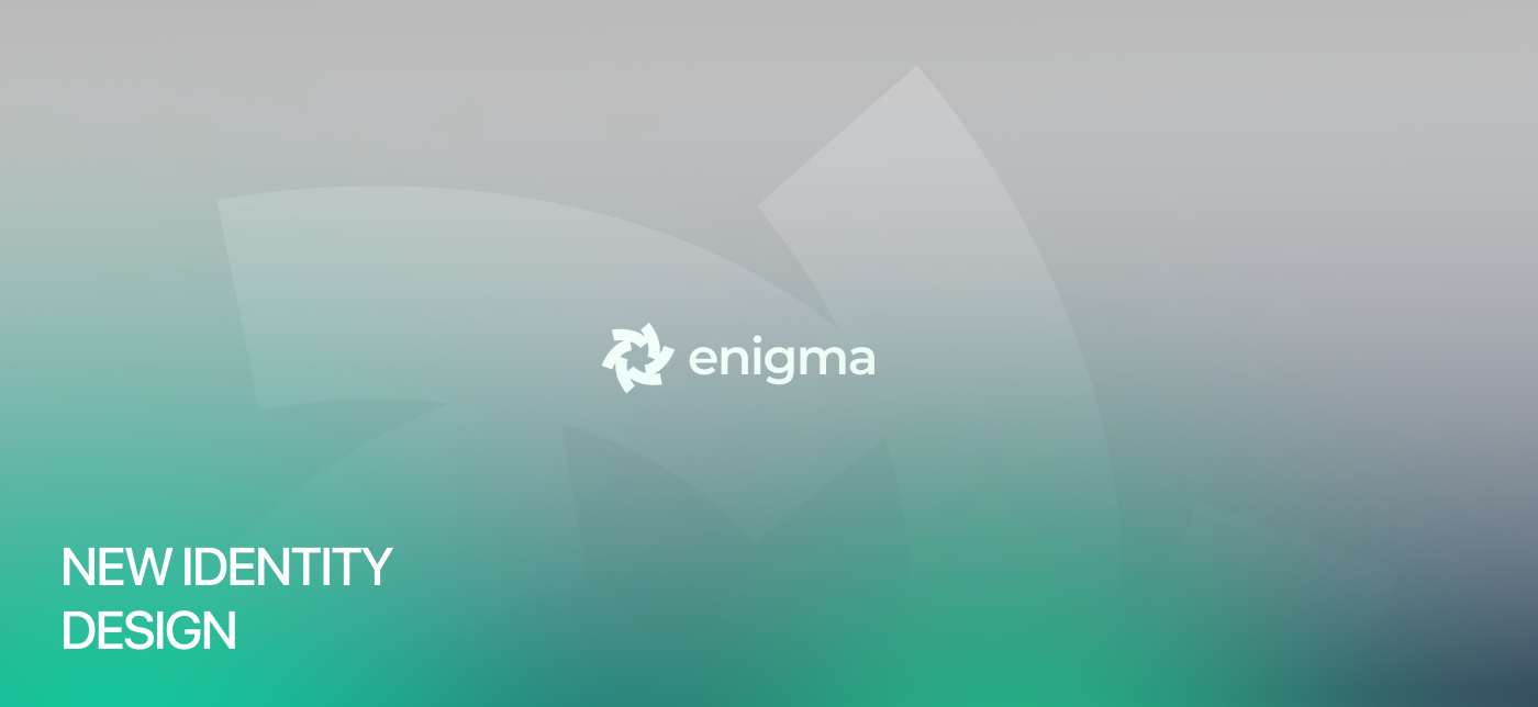Cover of identity design part of the project with Enigma logo on center