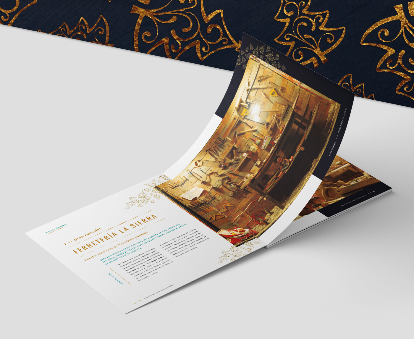editorial gold Christmas book showcase branding  typography   Layout graphic design  book design