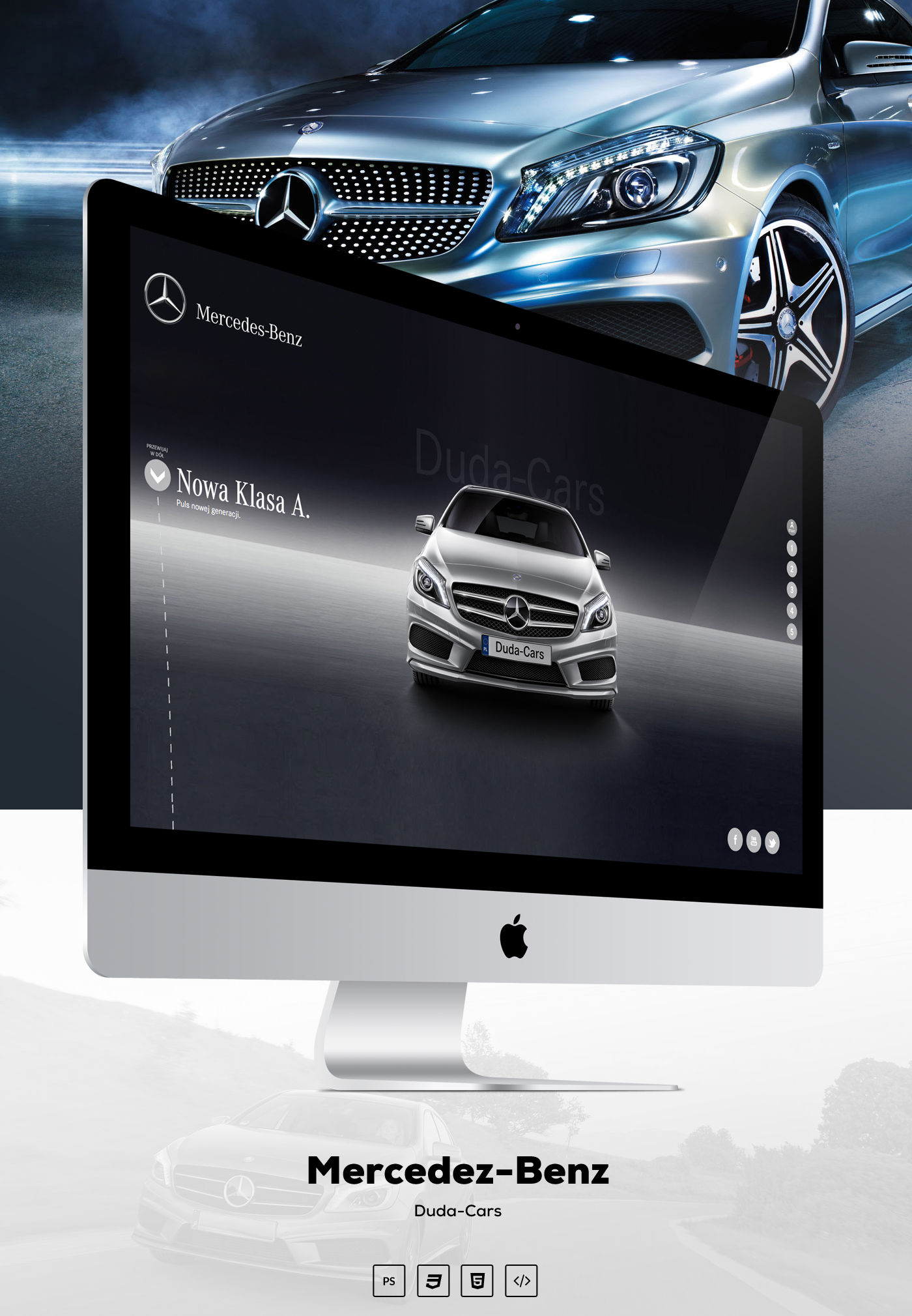 ux UI Webdesign onepage parallax Web design graphic mercedez Benz duda adstone poland poznan car