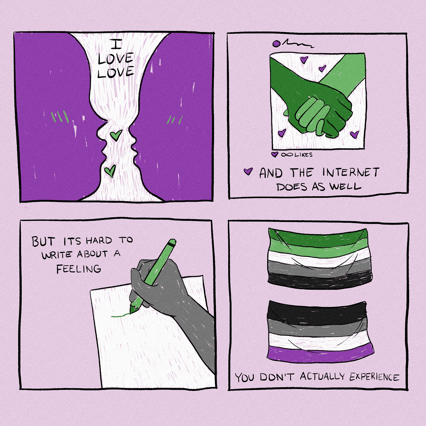 aromantic asexual cartoon comic LGBT poem Poetry  Sequential Art