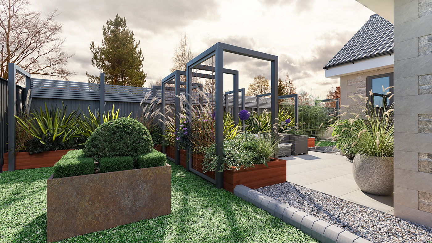 archviz garden design residential