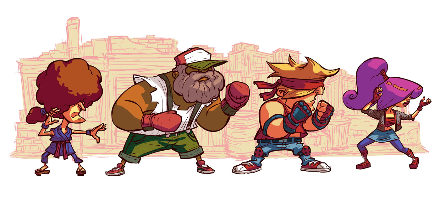 characters BeatEmUp Classic game vector arthurmask fighters