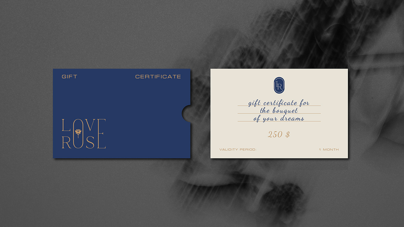 Luxury gift card (certificate) for flower store