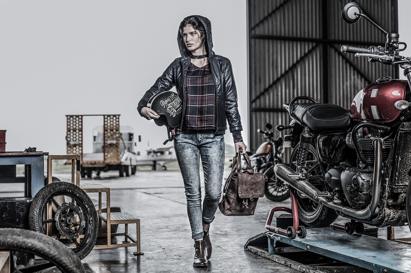 #roadster #stylist #lookbook #grunge #Fashion #myntra #winterwear #biker #deveshpant #collection
