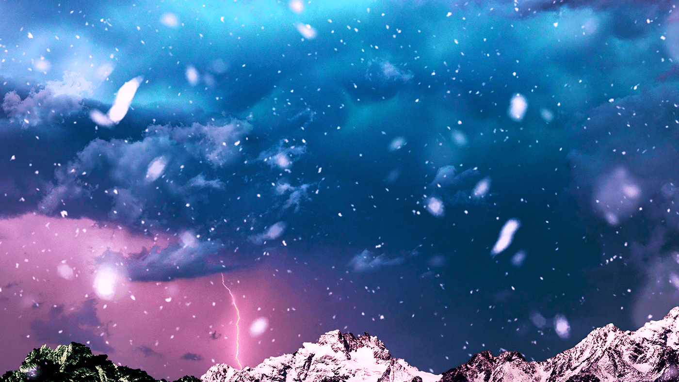 colors Colour Schemes  colours Digital Art  extreme weather lighting bolts lightning mountain snow weather