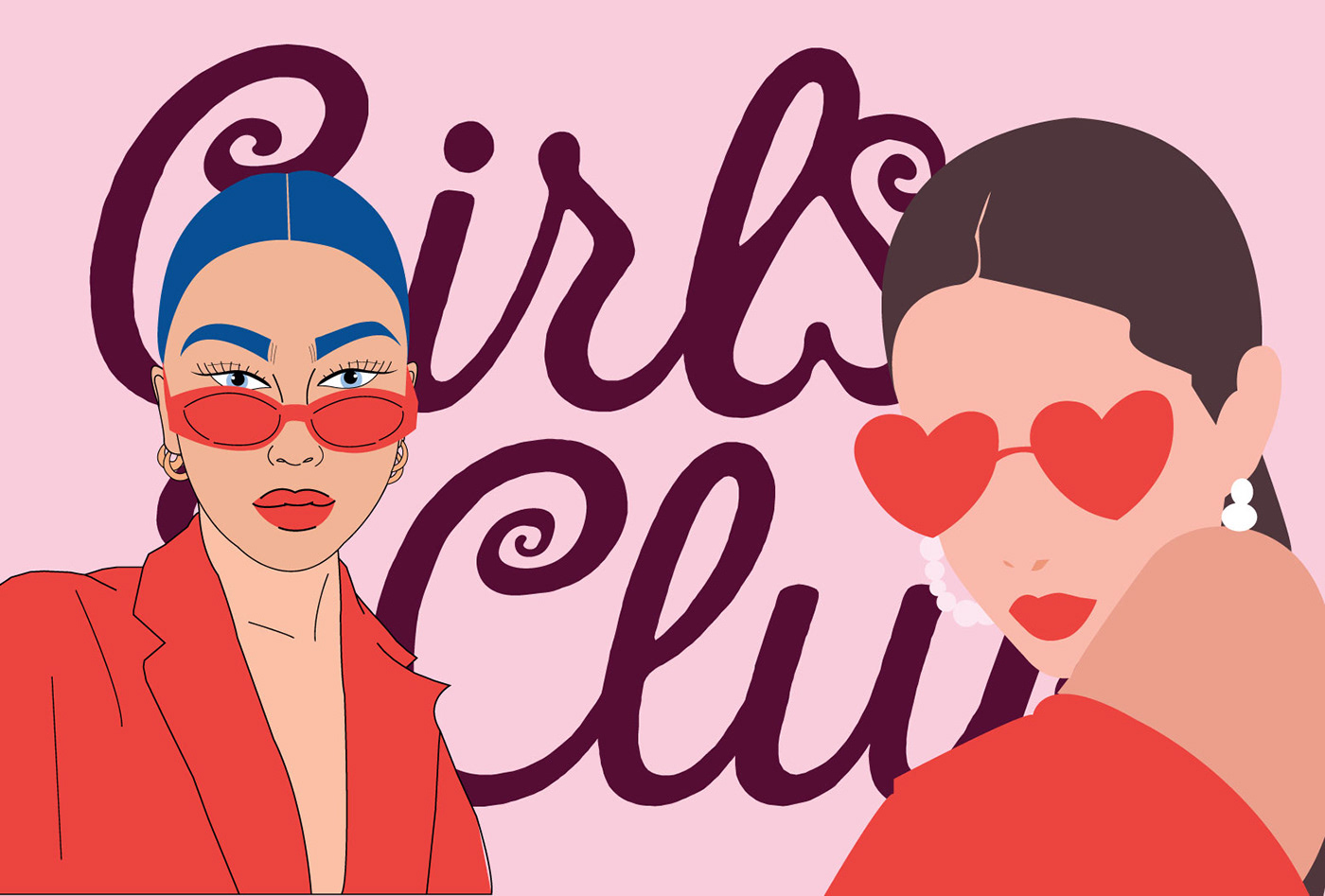 brand identity Logo Design Brand Design branding  feminine girls club Fashion  graphic design  girls girlswear
