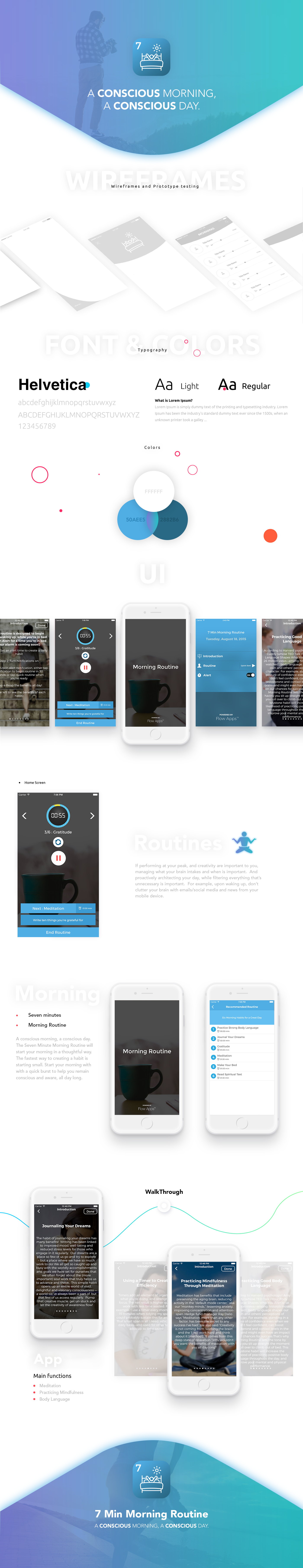 fitness app UI ux UX design Morning Routine App app design iphone app flat design Mobile app user interface