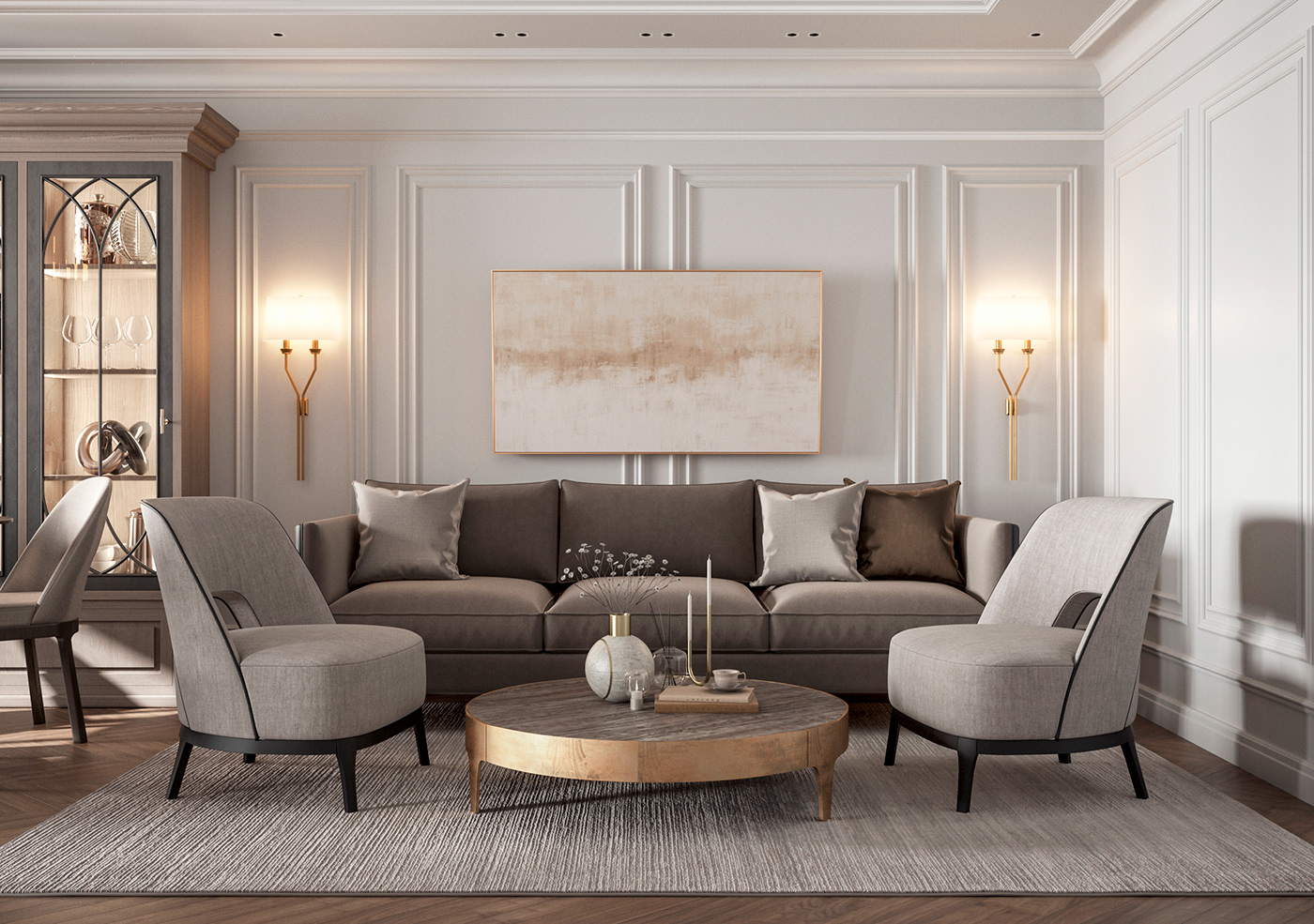 Classic home Interior modern apartment interior design  Residence White