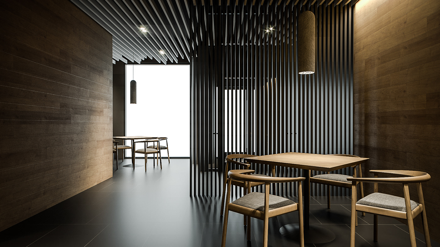 3D 3ds max archviz cafe CGI corona Interior interior design  Render visualization