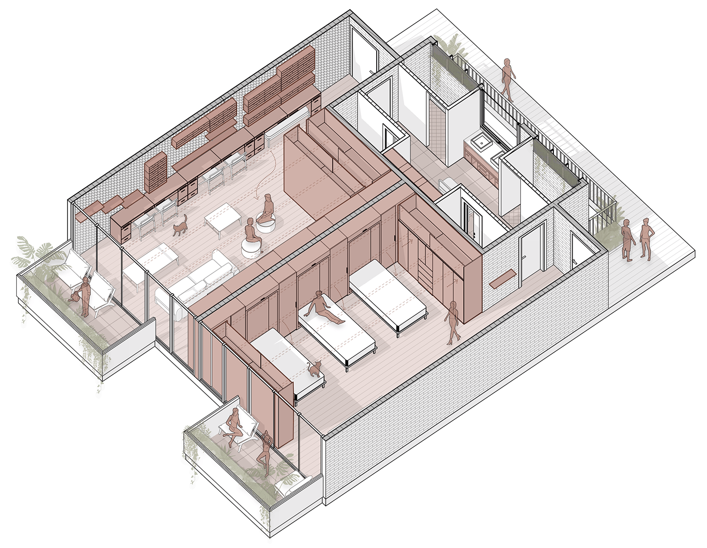architecture 3D Isometric drawing