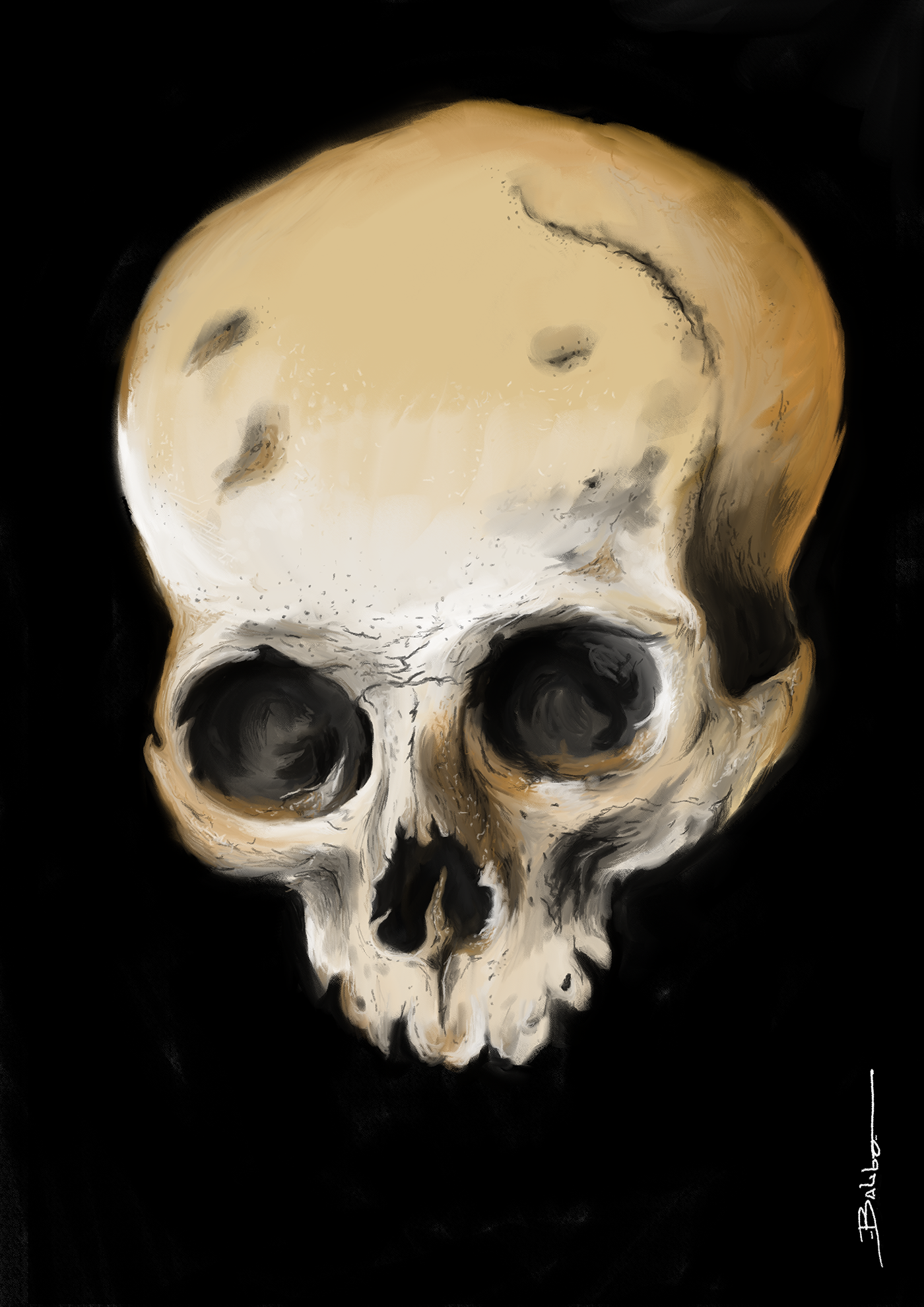 skull oil painting   digitalpainting draw photoshop