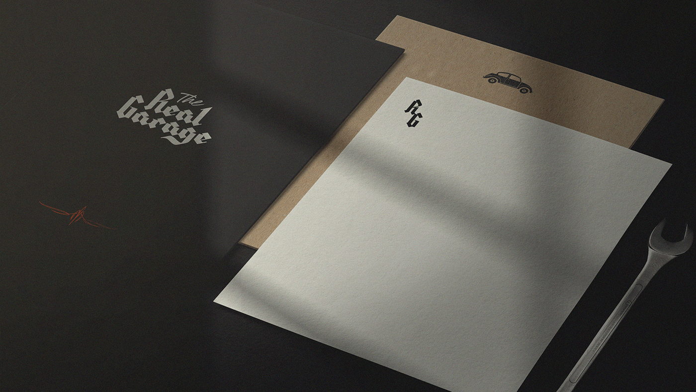 Black and white stationery for car brands
