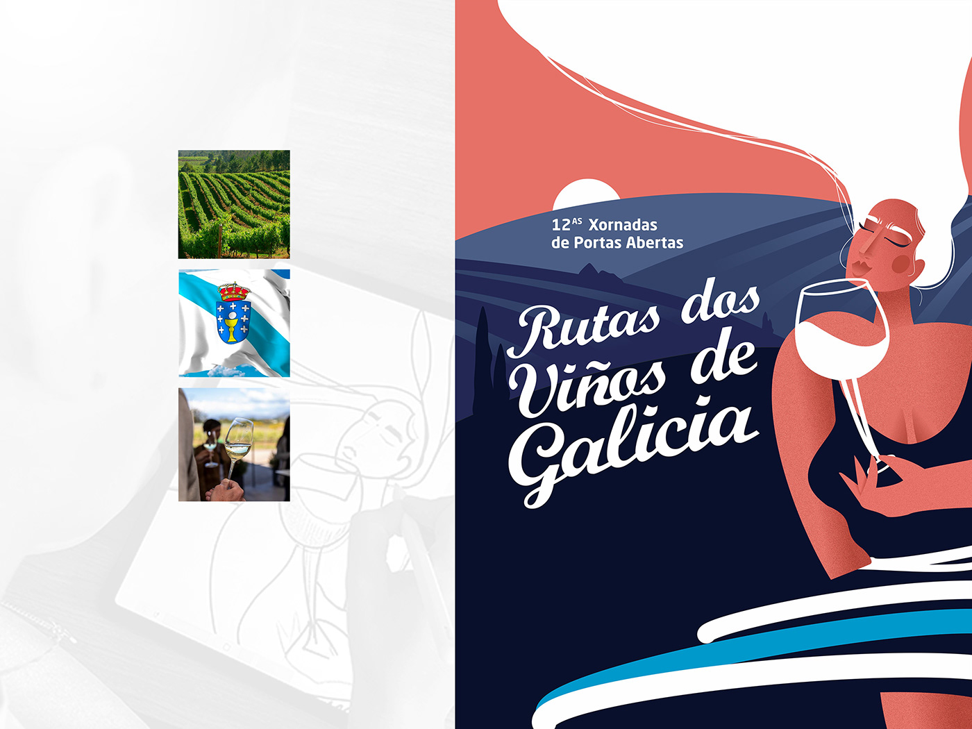 alcohol brand identity design poster terras gauda wine