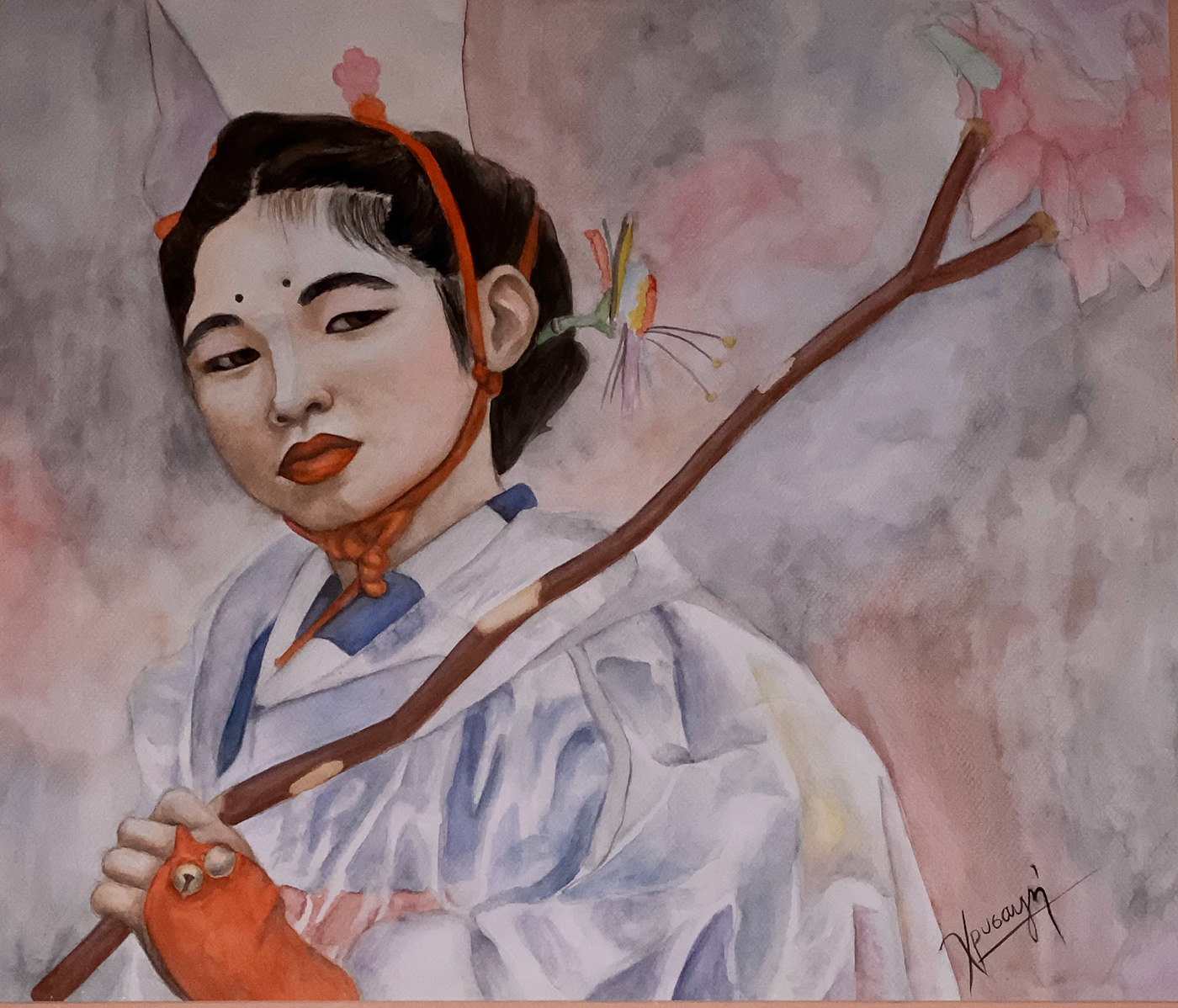 brush Classical japanese painting   portrait