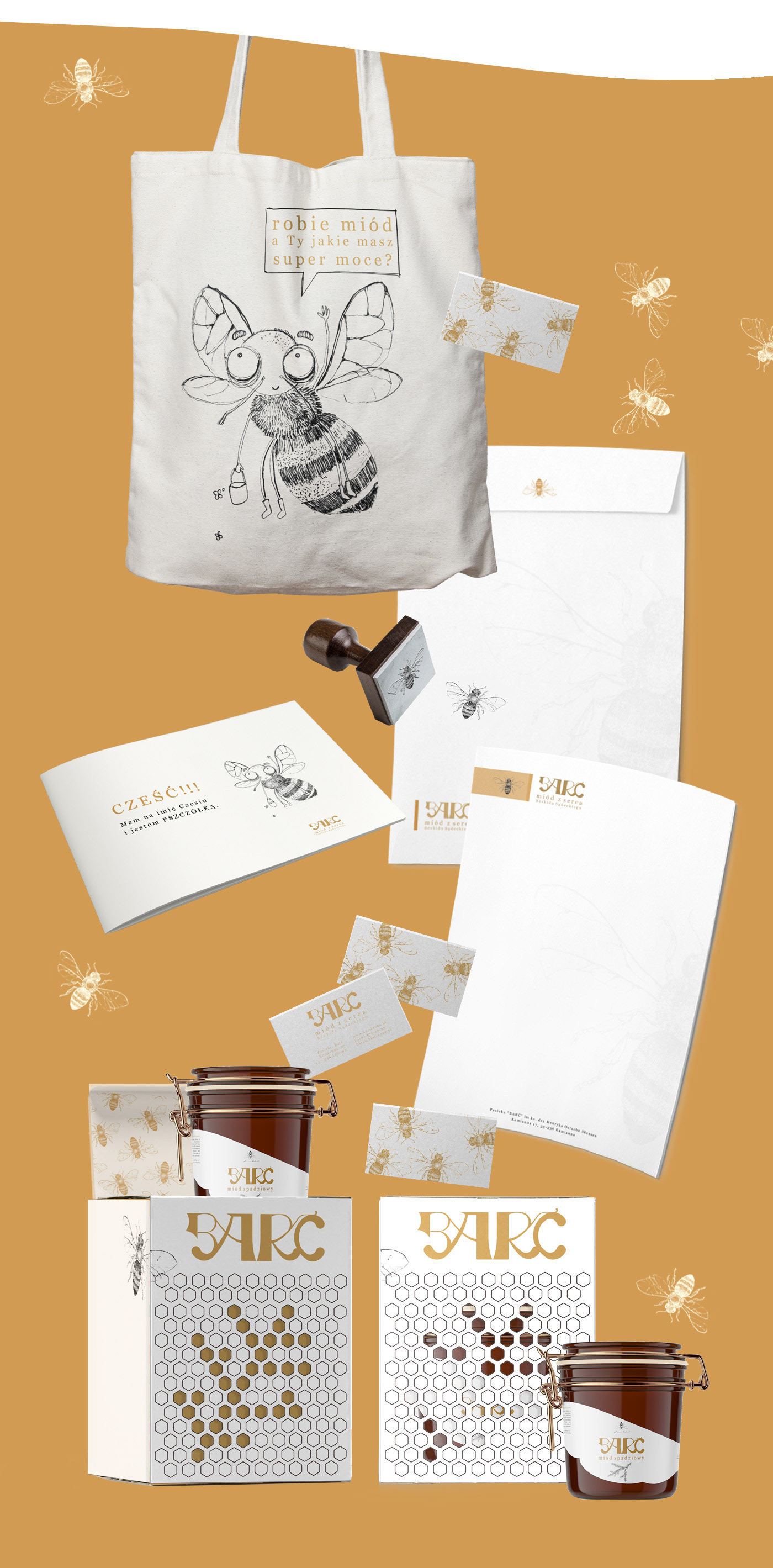 branding  Brand Design marka packaging design Packaging Food  honey polska ILLUSTRATION  schoolproject