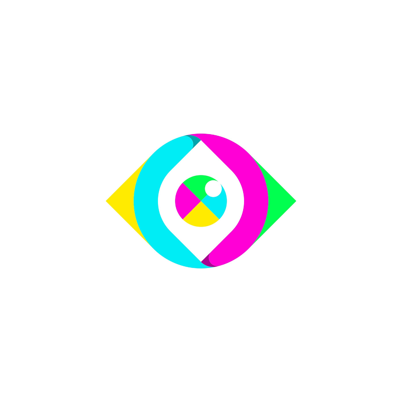 brand colorfull eye Icon logo minimalist modern psychedelic simple