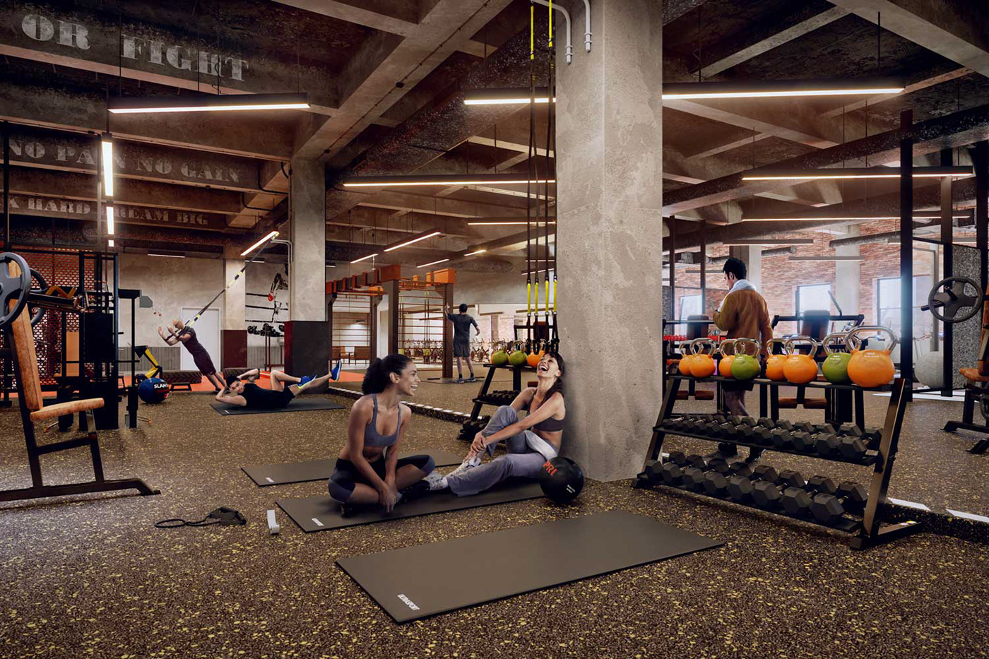architecture Boxing design gym Render Retail usa visualization