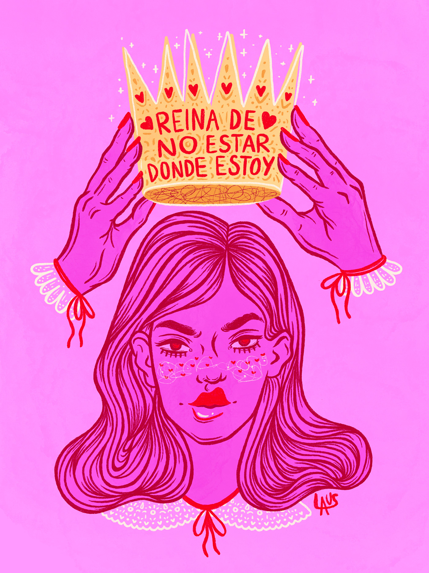 ILLUSTRATION  Ilustradoras mexicanas Laura Gomez Castillo ilustración digital pink laus