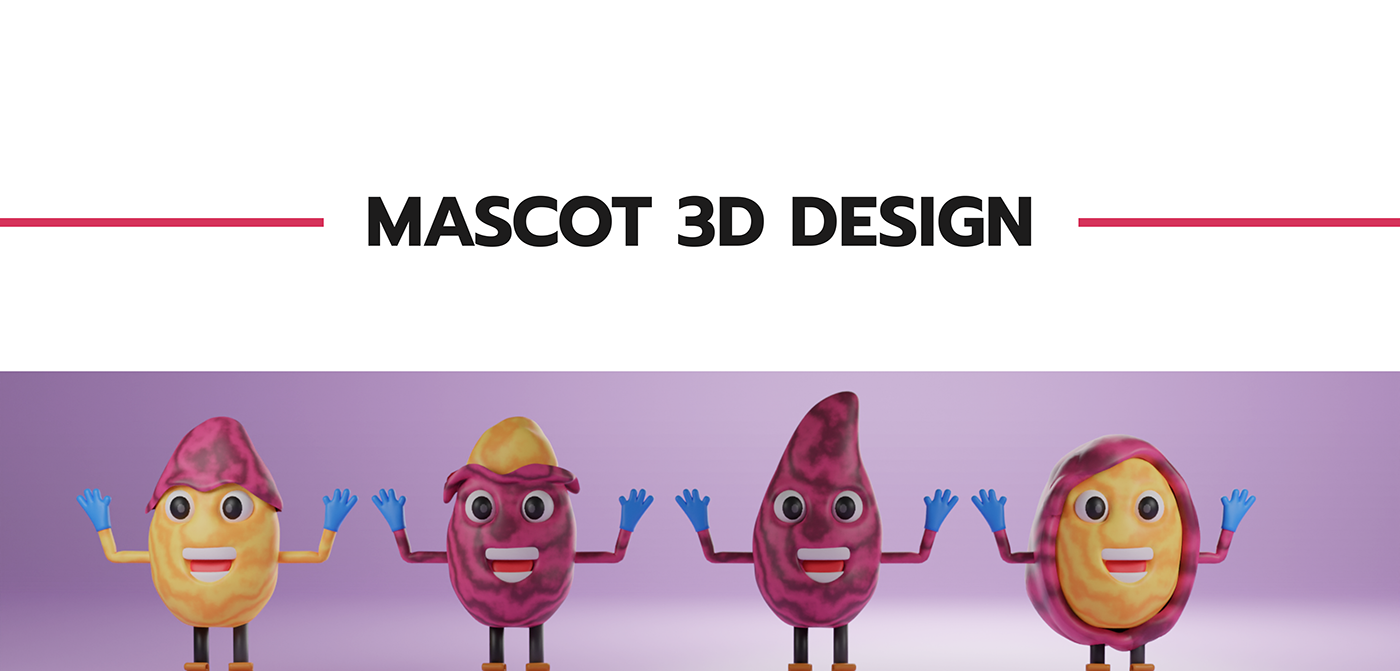 2d Illustration 3d case study 3D illustration 3d modeling blender3d cartoon Case Study cycles Mascot sketch